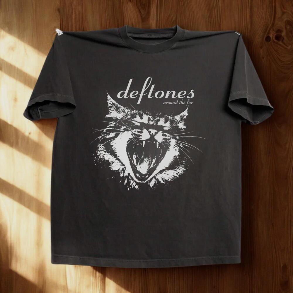 Gildan Charcoal Deftones Around The Fur T-Shirt -  And  Graphic Tee